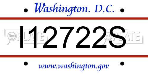 I12722S District Of Columbia License Plate