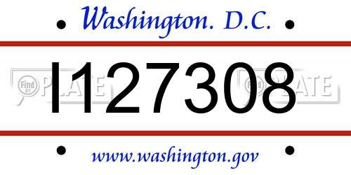 I127308 District Of Columbia License Plate