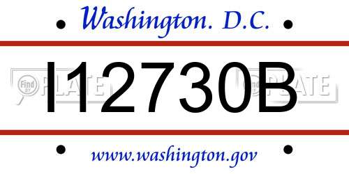 I12730B District Of Columbia License Plate