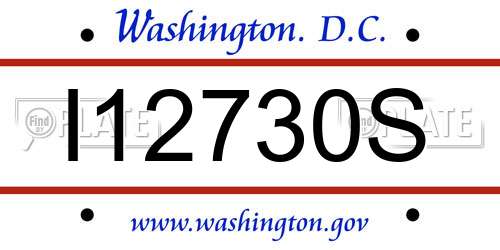 I12730S District Of Columbia License Plate
