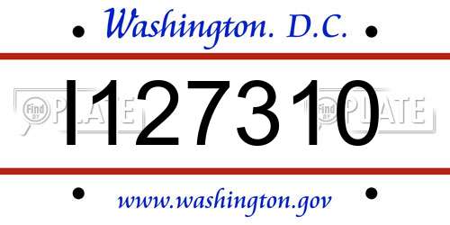I127310 District Of Columbia License Plate