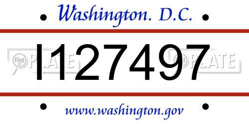 I127497 District Of Columbia License Plate