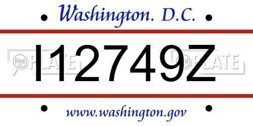 I12749Z District Of Columbia License Plate
