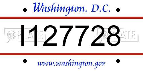 I127728 District Of Columbia License Plate