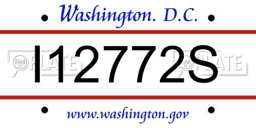 I12772S District Of Columbia License Plate