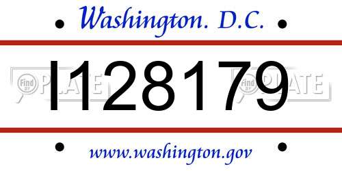 I128179 District Of Columbia License Plate