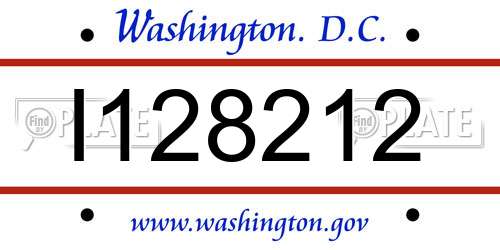 I128212 District Of Columbia License Plate