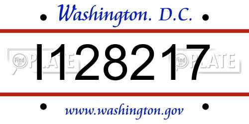 I128217 District Of Columbia License Plate