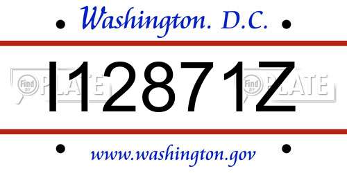I12871Z District Of Columbia License Plate