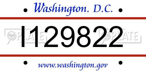 I129822 District Of Columbia License Plate