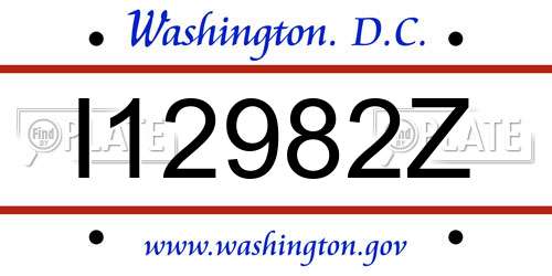 I12982Z District Of Columbia License Plate