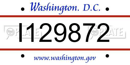 I129872 District Of Columbia License Plate