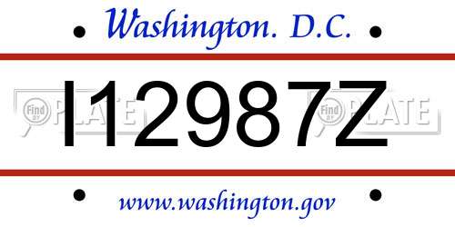I12987Z District Of Columbia License Plate