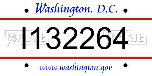 I132264 District Of Columbia License Plate