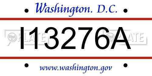 I13276A District Of Columbia License Plate