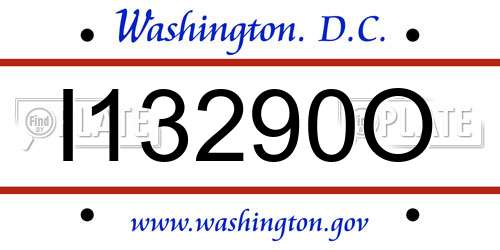 I13290O District Of Columbia License Plate