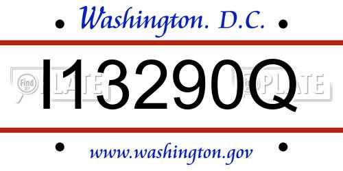 I13290Q District Of Columbia License Plate