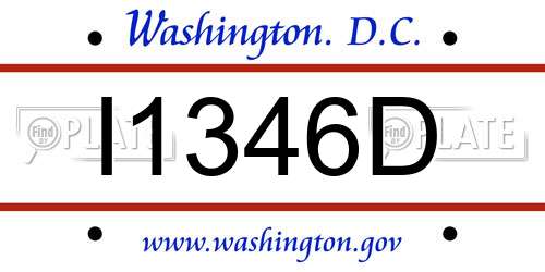 I1346D District Of Columbia License Plate