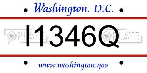 I1346Q District Of Columbia License Plate