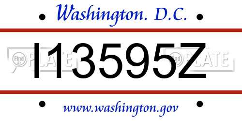 I13595Z District Of Columbia License Plate