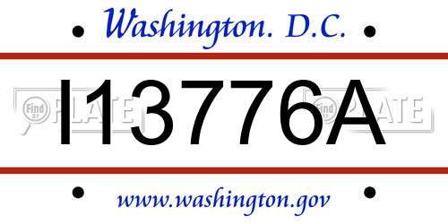 I13776A District Of Columbia License Plate