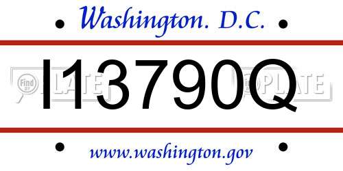 I13790Q District Of Columbia License Plate
