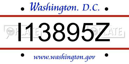I13895Z District Of Columbia License Plate