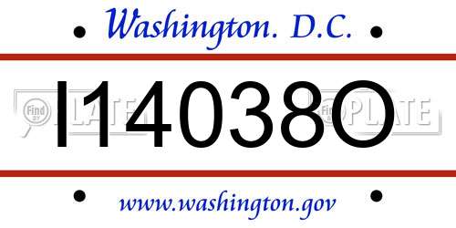 I14038O District Of Columbia License Plate
