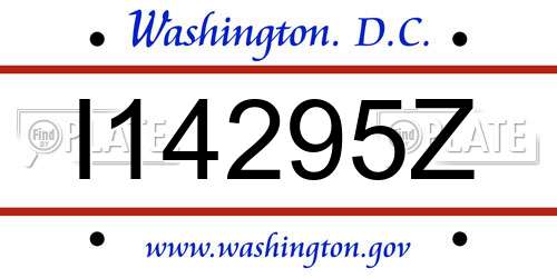 I14295Z District Of Columbia License Plate