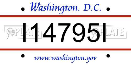 I14795I District Of Columbia License Plate