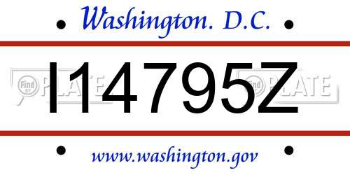 I14795Z District Of Columbia License Plate