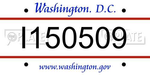 I150509 District Of Columbia License Plate