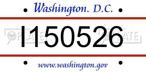 I150526 District Of Columbia License Plate