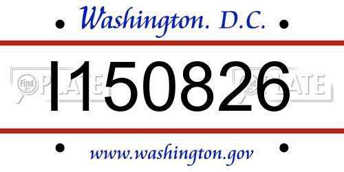 I150826 District Of Columbia License Plate
