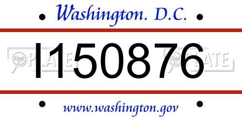 I150876 District Of Columbia License Plate