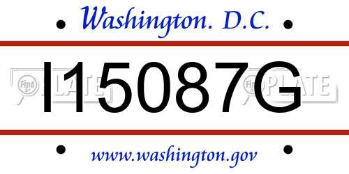 I15087G District Of Columbia License Plate