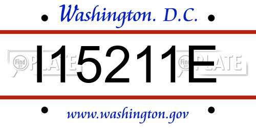 I15211E District Of Columbia License Plate
