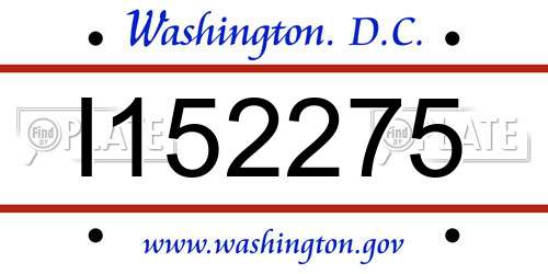 I152275 District Of Columbia License Plate