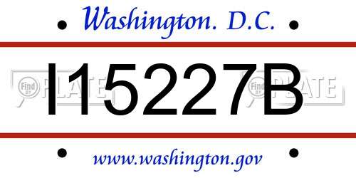 I15227B District Of Columbia License Plate