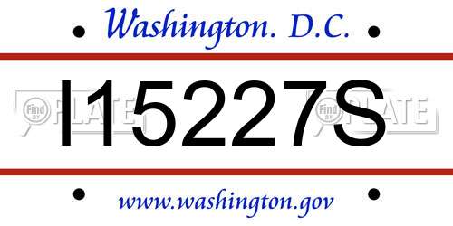 I15227S District Of Columbia License Plate