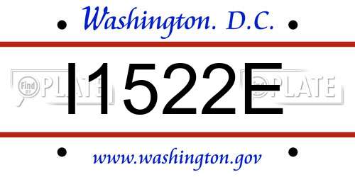 I1522E District Of Columbia License Plate