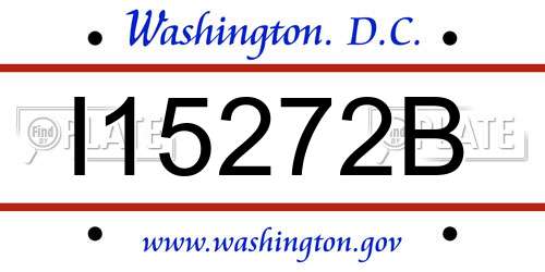I15272B District Of Columbia License Plate