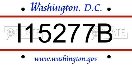 I15277B District Of Columbia License Plate
