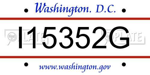 I15352G District Of Columbia License Plate