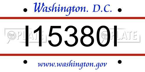 I15380I District Of Columbia License Plate