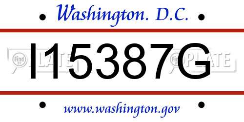 I15387G District Of Columbia License Plate