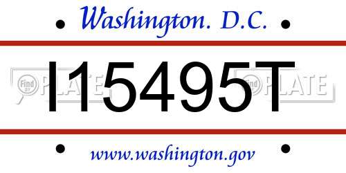 I15495T District Of Columbia License Plate