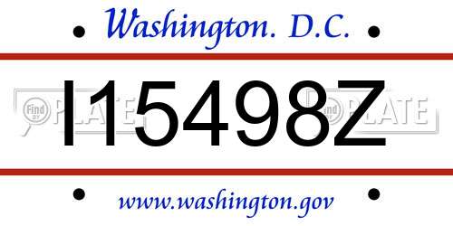 I15498Z District Of Columbia License Plate