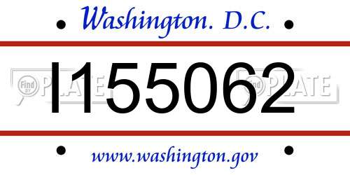 I155062 District Of Columbia License Plate