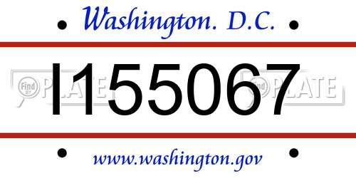 I155067 District Of Columbia License Plate